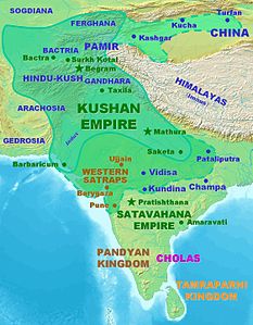 Кушанское царство с зависимыми территориями в период правления Канишки