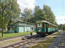 Triebwagen 1 der Museumseisenbahn im Bahnhof Reichenau an der Rax