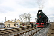 Dampflokomotive LV-0522 am Bahnhof am 2. April 2016.