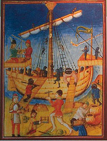 Portuguese miniature of a vessel at Lagos. Lagos43 kopie.jpg