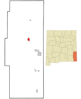 Lea County New Mexico Incorporated and Unincorporated areas Lovington Highlighted.svg