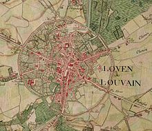 Loven ou Louvain on the Ferraris map (around 1775)