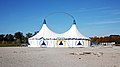 * Nomination Circus tent on the Champ de Mars, in Lille, France --Velvet 07:10, 22 October 2022 (UTC) * Promotion IMO half of the foreground should be cropped out. --XRay 07:30, 22 October 2022 (UTC) Thank you for your comment. I understand that the photo may seem unbalanced to represent the tent, but the image also seeks to evoke the esplanade on which it is installed, hence this framing.--Velvet 07:00, 23 October 2022 (UTC) IMO two thirds of the foreground will help. What do you think about a try? --XRay 10:18, 23 October 2022 (UTC)  Done Both versions are now available --Velvet 17:56, 23 October 2022 (UTC)  Support Good quality. Thank you. --XRay 04:39, 24 October 2022 (UTC)