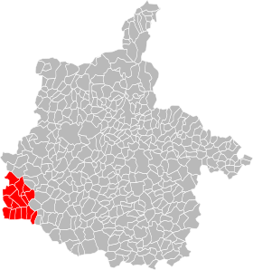 Ubicación de la comunidad de municipios de Asfeldois