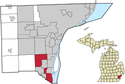 Location within Wayne County