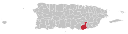 Locatie van Guayama in Puerto Rico