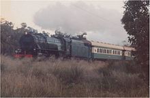 V1213 on a mainline tour with Hotham Valley Railway in the early 1990s Locomotive V1213.jpg