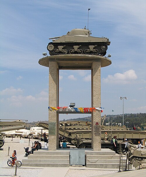 The Sherman tank on the tower