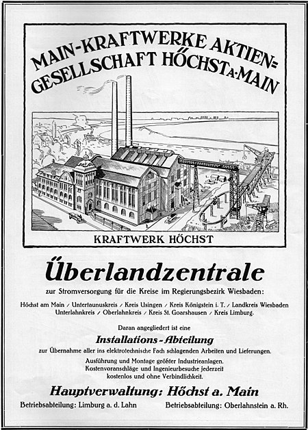 MKW Hoechst Werbung 1925