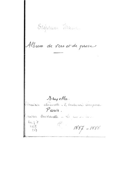 Fichier:Mallarmé - Album de vers et de prose 1888.djvu