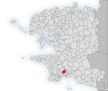 Localisation de Gouesnach au sein du département du Finistère.
