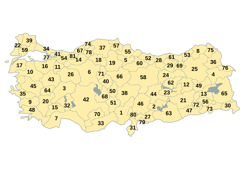 File:MapTurkishProvincesNumbers.svg