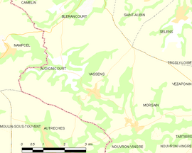 Mapa obce Vassens