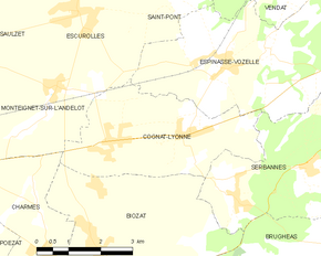 Poziția localității Cognat-Lyonne