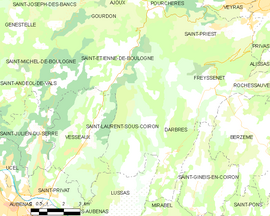 Mapa obce Saint-Laurent-sous-Coiron