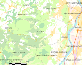 Mapa obce Toulaud