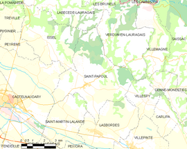 Mapa obce Saint-Papoul