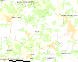 Mapa obce Nieuil