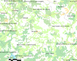 Mapa obce Vallière