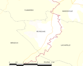 Mapa obce Peyrecave
