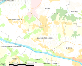 Poziția localității Beaumont-en-Véron