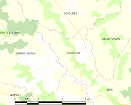 Mapa obce Aubagnan