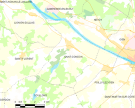 Mapa obce Saint-Gondon