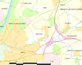 Mapa obce Vantoux