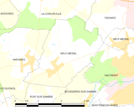 Mapa obce Vieux-Mesnil