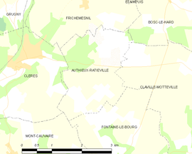 Mapa obce Authieux-Ratiéville