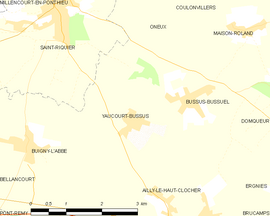 Mapa obce Yaucourt-Bussus