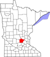 Map of Minnesota highlighting Wright County.svg