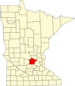 Karte von Minnesota mit Hervorhebung von Wright County