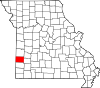 Map of Missouri highlighting Barton County.svg