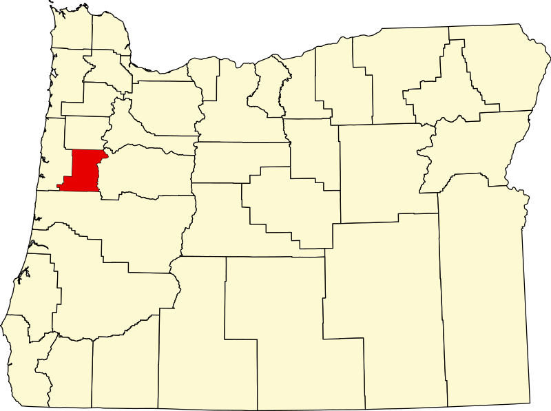 صورة:Map of Oregon highlighting Benton County.svg