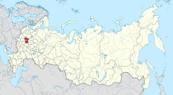 Moskva oblasts beliggenhed i Rusland