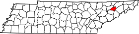 Map of Tennessee highlighting Hamblen County.svg