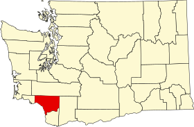 Map of Washington highlighting Cowlitz County.svg