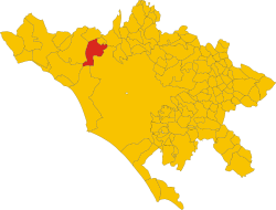 location of Anguillara Sabazia in the Metropolitan City of Rome