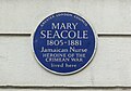 Blue plaque for Mary Seacole in Soho Square, Soho.