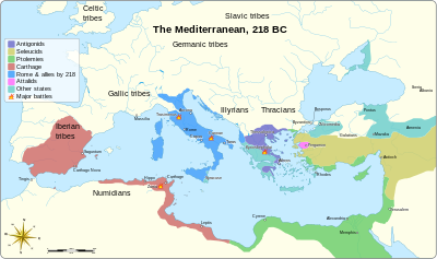 Середземномор'я в 218 р. до Р. Х.