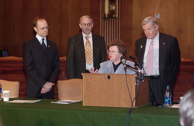 File:Mikulski, Bond, and Pierce at Alzheimer's Press Conference.jpg