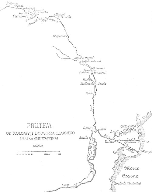Prutem od Kołomyji do Morza Czarnego (mapka orientacyjna)