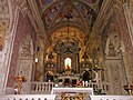 L'altare maggiore del santuario di Nostra Signora di Montebruno, Montebruno, Liguria, Italia