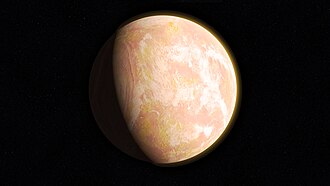 Pale orange dot, an artist's impression of Early Earth, featuring its tinted orange methane-rich early atmosphere NASA-EarlyEarth-PaleOrangeDot-20190802.jpg