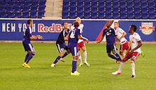 Carroll playing for New York Red Bulls II in 2016 NYRBII-Orlando.jpg