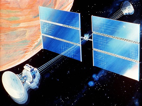 Artistic vision of spacecraft providing artificial gravity by spinning (see also Centrifugal force)