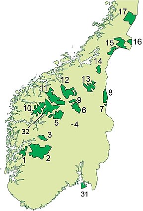 Die Nationalparks in Süd-Norwegen (Der Jostedalsbreen hat Nummer 10)