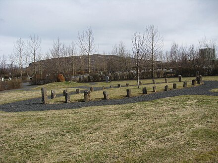 Heathen cemetery in Gufuneskirkjugarður, Reykjavík, which was established in 1999