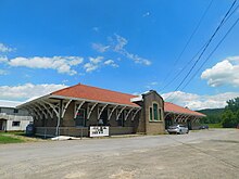 The former Delaware, Lackawanna and Western Railroad station in Nichols Nichols DLW station.jpg